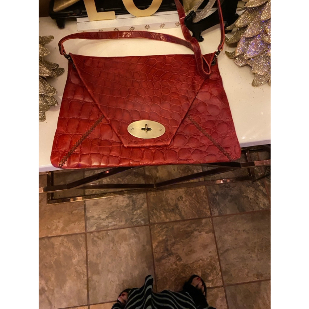Carla Mancini red envelope style crossbody purse